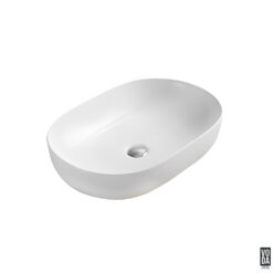 Ellips 490mm Pill Ceramic Above Counter Basin Gloss White
