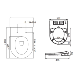 Alternative view of Procida Non-electric Toilet Bidet Seat Right Hand Water Inlet