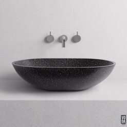 Maeve Terrazzo Stone Above Counter Basin Black