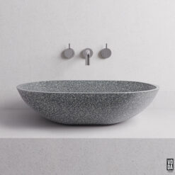 Maeve Terrazzo Stone Above Counter Basin Grey