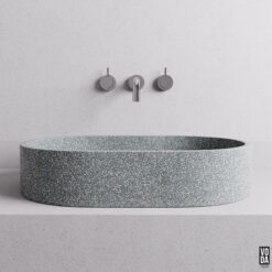 Margo Seamless Edge Terrazzo Stone Above Counter Basin Grey