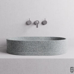 Margo Proud Edge Terrazzo Stone Above Counter Basin Grey