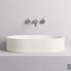 Margo Proud Edge Terrazzo Stone Above Counter Basin White