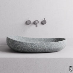 Milla Terrazzo Stone Above Counter Basin Grey