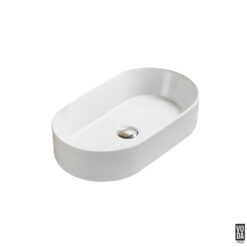 Ellips 525mm Pill Ceramic Above Counter Basin Gloss White