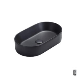 Ellips 525mm Pill Ceramic Above Counter Basin Matte Black