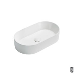 Ellips 525mm Pill Ceramic Above Counter Basin Matte White