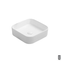 Kliff 370mm Square Ceramic Above Counter Basin Gloss White