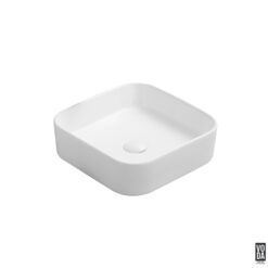 Kliff 370mm Square Ceramic Above Counter Basin Matte White