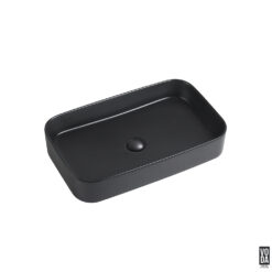 Kliff 500mm Rectangular Ceramic Above Counter Basin Matte Black