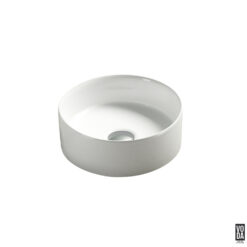 Olley 300mm Round Ceramic Above Counter Basin Gloss White