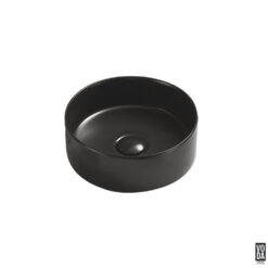 Olley 300mm Round Ceramic Above Counter Basin Matte Black