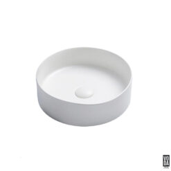 Olley 350mm Round Ceramic Above Counter Basin Matte White