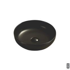 Oban 370mm Round Ceramic Above Counter Basin Matte Black