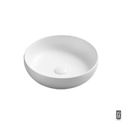 Oban 370mm Round Ceramic Above Counter Basin Matte White