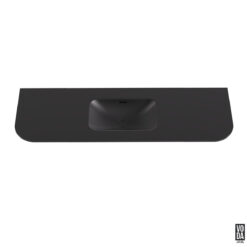 Aruro 1500mm x 500mm Single Bowl Solid Surface Stone Basin Matte Black