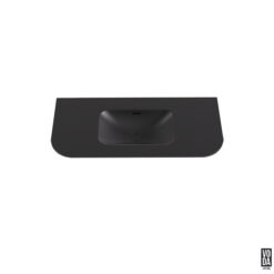 Aruro 900mm x 500mm Single Bowl Solid Surface Stone Basin Matte Black