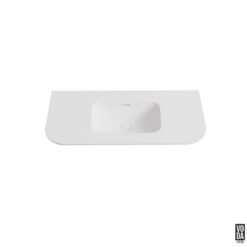 Aruro 900mm x 500mm Single Bowl Solid Surface Stone Basin Matte White