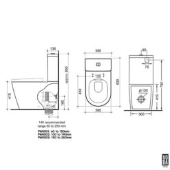 Alternative view of Acadia Full Rimless Wall Faced Toilet Suite