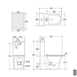 Alternative view of Orta Tornado Rimless Toilet Suite