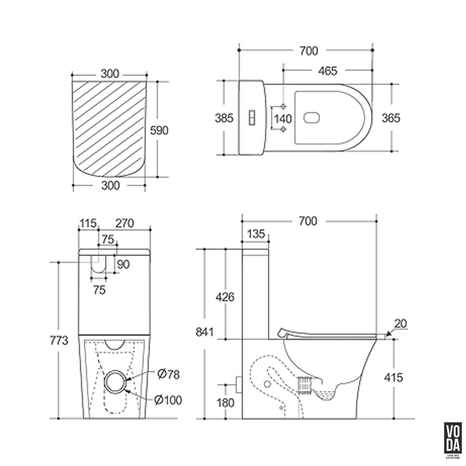 Orta Tornado Rimless Toilet Suite - Image 2