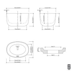 Alternative view of 990mm Agena Acrylic Freestanding Mini Bath Gloss White