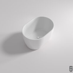990mm Agena Acrylic Freestanding Mini Bath Gloss White