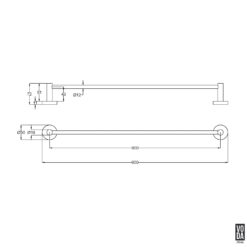 Alternative view of Pure 900mm Single Towel Rail Matte Black