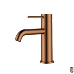 Pure Basin Mixer Curved Spout Brushed Copper