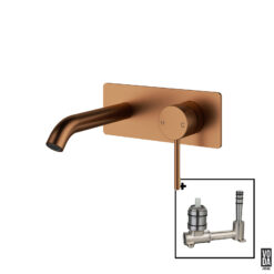 Pure Wall Basin/Bath Single Back Plate Set Brushed Copper