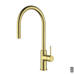 Pure Pull-Out Kitchen Sink Mixer with Veggies Spray Brushed Gold