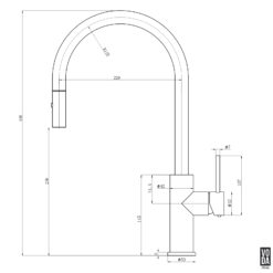 Alternative view of Pure Pull-Out Kitchen Sink Mixer with Veggies Spray Matte Black