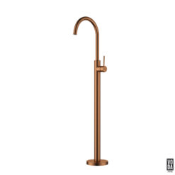 Pure Floor Standing Bath Filler with Mixer Brushed Copper