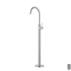Pure Floor Standing Bath Filler with Mixer Brushed Nickel