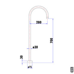 Alternative view of Pure Floor Standing Bath Filler Spout Only Matte Black